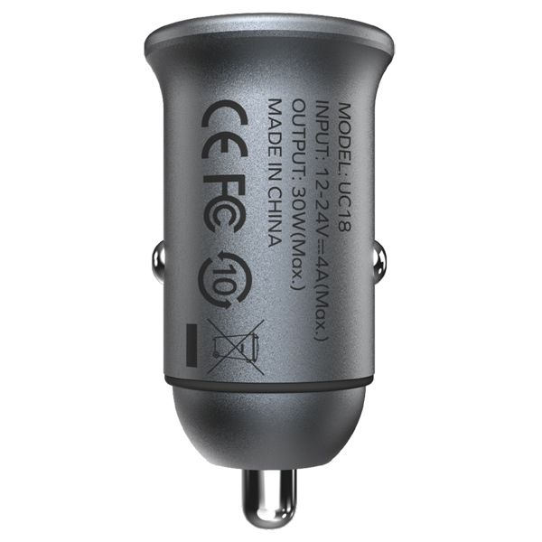 Momax MoVe 30W Dual-Port Car Charger | Space Grey Momax MoVe 30W Dual-Port Car Charger | Space Grey